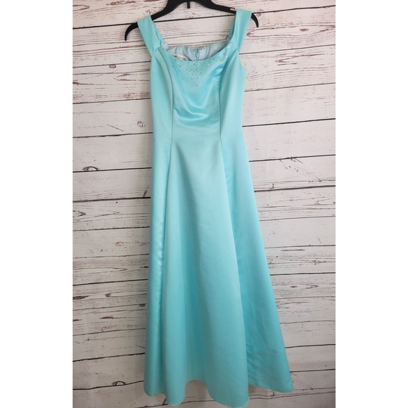 Jessica McClintock Dresses & Skirts - Gunne Sax Jessica McClintock Blue Beaded Evening Dress Women's Size 3/4